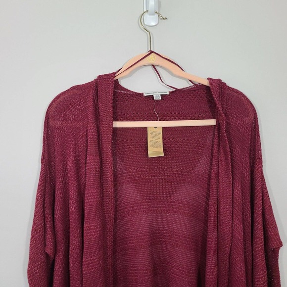 American‎ Eagle Waterfall Hooded Open Knit Cardigan Size Large NWT - Picture 4 of 11